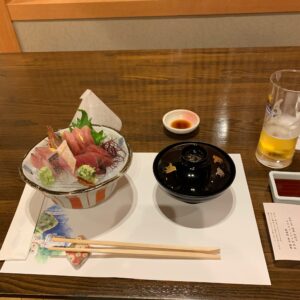 焼津のホテルアンビア松風閣の夕食のお造り