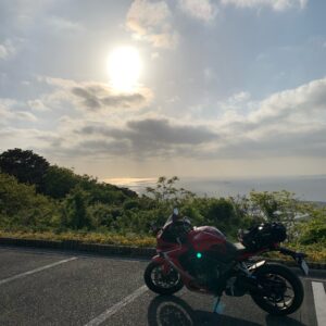 渥美半島・蔵王山展望台の三河湾の眺めwith CBR650R②