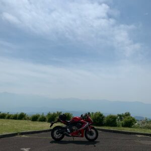 グリーンパル光原荘からの絶景with CBR650R③