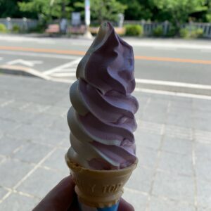 甲府で食するソフトクリームはやっぱり巨峰