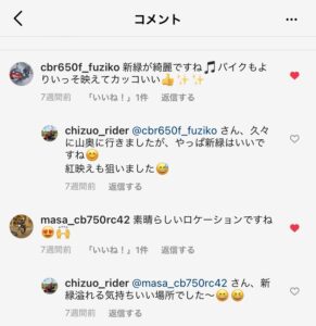 インスタのコメント抜粋