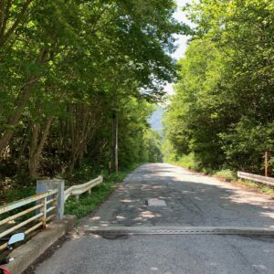 七倉ダムへ続く1.5車線ロード風景