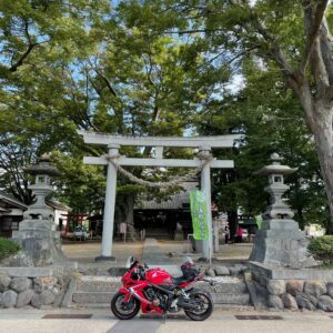 海野宿の風景②「白鳥神社の鳥居」with CBR650R