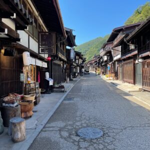 奈良井宿のお店が増えてきたエリア風景