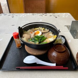 道の駅アグリーム昭和のさくら工房農家レストランのほうとうのようなメニュー