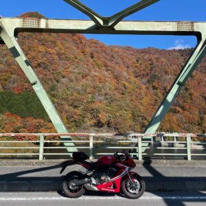 日光の北を走るr23の鉄橋風景with CBR650R②