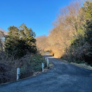 日陰エリアが凍結気味の林道北茨城稜線