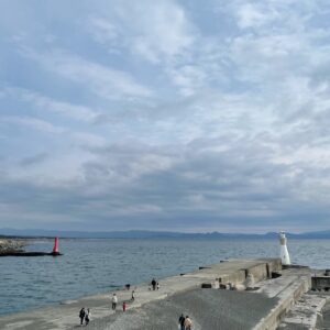 ふじのくに田子の浦みなと公園海際の2つの灯台