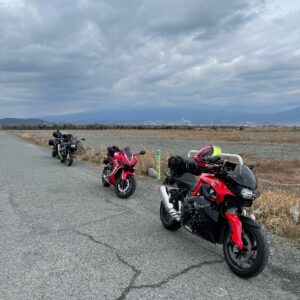 広大な桜えび干場にてwith K1300R&CBR650R