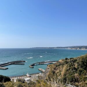御宿の海を一望できるメキシコ記念塔見晴台から眺める御宿の海風景