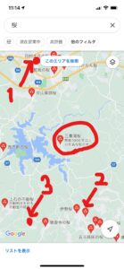 今回眺めた桜たちのGoogleMap