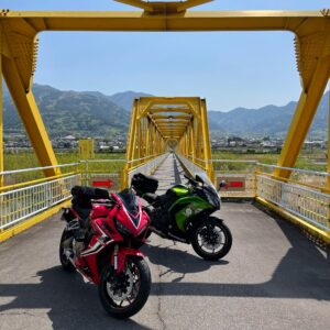 千曲川に架かる大望橋にてwith CBR650R&ninja650③