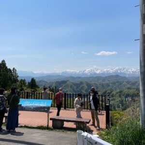 小川アルプスライン・アルプス展望デッキにて