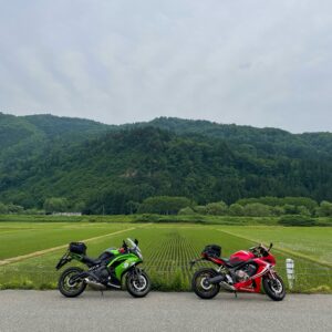 日本原風景的なR289の田園ロードにてwith CBR650R & ninja650