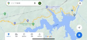 六十里越峠手前のR252通行止めのポイントのmap