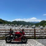 白亜のロックフィルダム・南相木ダムにて八ヶ岳を眺めるwith CBR650R