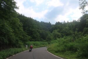 r505の緑あふれる山中を走る
