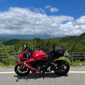 飛騨御岳しだれ桜街道にてwith CBR650R③