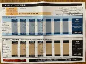 メンテナンスパック2年車検コースの実際のお得さ
