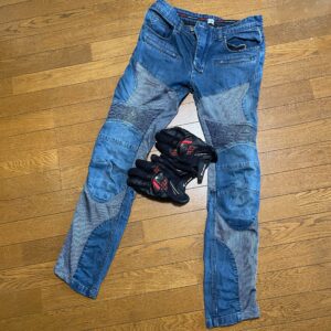 夏用メッシュジーンズとメッシュグローブ