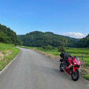 山岳街道「六十里越街道／旧道112号」を走るCBR650R⑫