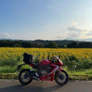 月山高原ひまわり畑にてwith CBR650R②