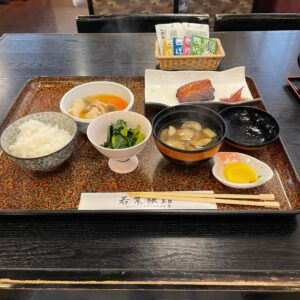 山形県酒田市街の若葉旅館さんのちょうど良い朝食メニュー