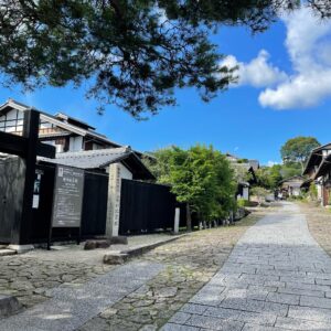 風情ある馬籠宿の風景にて