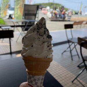 入道崎でソフトクリームを食す②