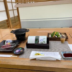 横手温泉ホテルプラザ迎賓の半個室で食べた夕食