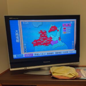 NHKの大雨警報の告知画面