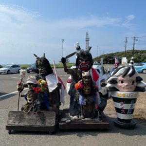 入道崎でソフトクリームを食す