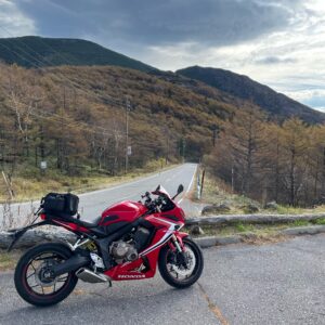 高峰高原ホテル駐車場からの眺めwith CBR650R