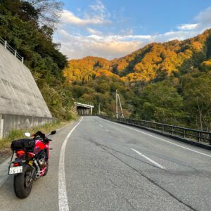 秋色のR353を走るCBR650R
