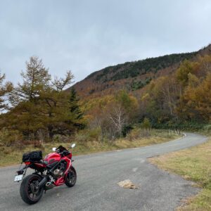 長野県r112の秋らしい風景にてwith CBR650R④