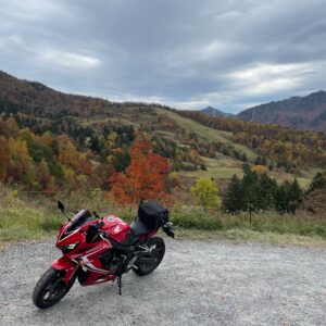 長野県r112の秋らしい風景にてwith CBR650R③