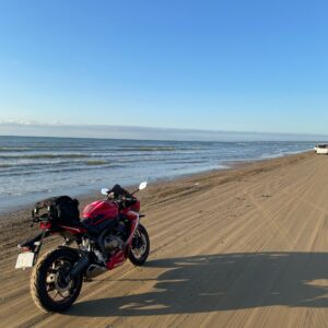 サンセット間近の千里浜なぎさドライブウェイにてwith CBR650R②