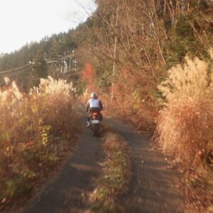 八溝山頂からサンセット間近の林道的ロードを走る④