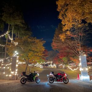 「58 WILD FOREST ONE」のイルミネーションにてwith CBR650R&ninja650
