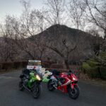 城峯公園の冬桜とCBR650Rとninja650