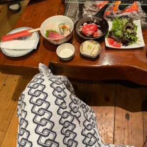 いろりの宿七里川温泉のいろりでの夕ご飯①
