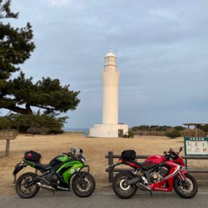 北茨城の日立灯台にてwith CBR650R & ninja650