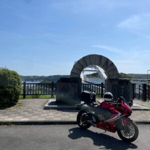 くしもと大橋ポケットパークにてwith CBR650R