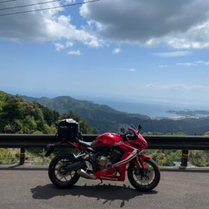 和歌山r46から眺めた海風景with CBR650R