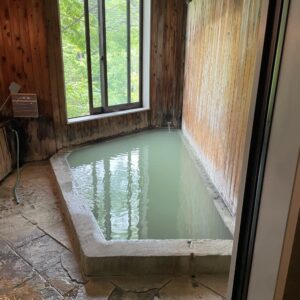 塩原元湯温泉・大出館の貸切「藤の湯」の温泉風景