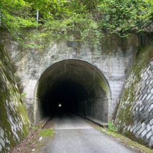 林道三境線の三境峠を越える三境隧道にて