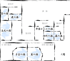 塩原元湯温泉・大出館の温泉Map
