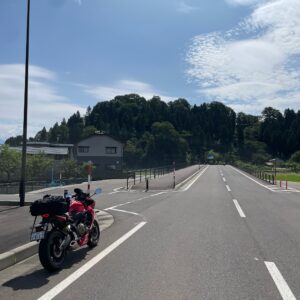 越前大野城を眺めるwith CBR650R