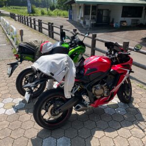 R121沿いの「道の駅たじま」にてwith CBR650R & ninja650