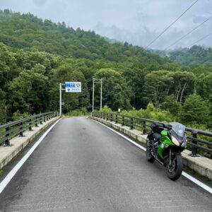 樹海ライン／R352、金泉橋で只見川を渡り、福島から新潟へ走るwith ninja650